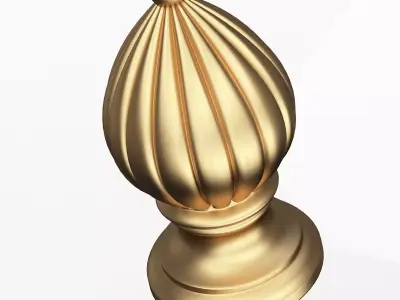 Carved Finial Knob 03 Low-poly 3D model