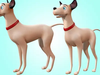Cartoon Cute Dog Low-poly 3D model