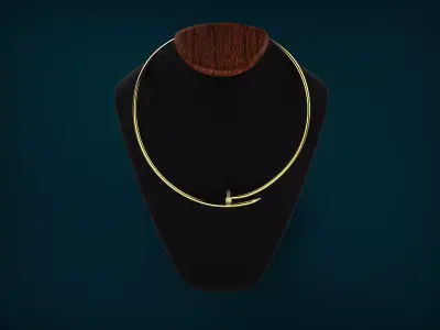 Jewelry Nail Necklace Gold 3D print model