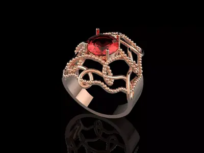 Modern Ring 3D print model shop