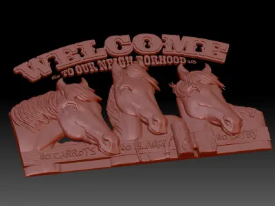 Welcome Horses 3D print model