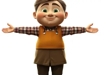 Charming Kid Character model pack Low-poly 3D model