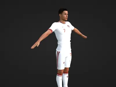 Cristiano Ronaldo - Portugal Low-poly 3D model