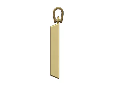Gold bar with engravings pendant charm 3D print model