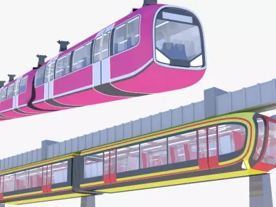 Elevated trains bundle 3D Model Collection