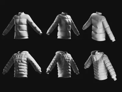 Basemesh Winter Jacket Collection 3D model