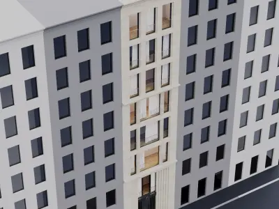 Modern building fasade 7 3D model