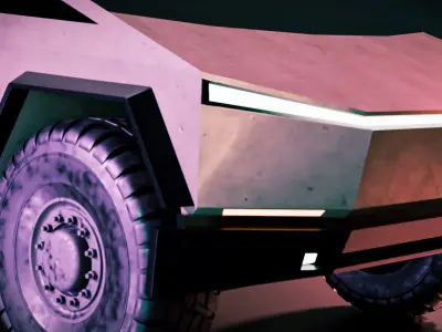 Tesla Low Poly Cybertruck Materialized Model Low-poly 3D model