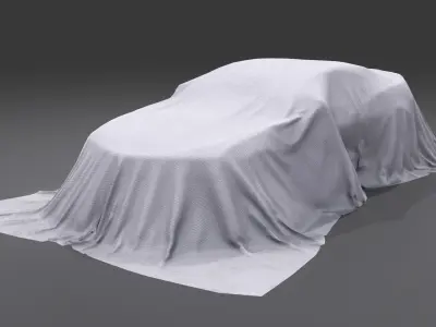 Car Covered with Cloth AAA PBR Game Ready Asset Low-poly 3D model