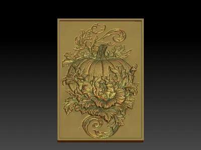 1 pumpkin CNC Relief Model 3D print model