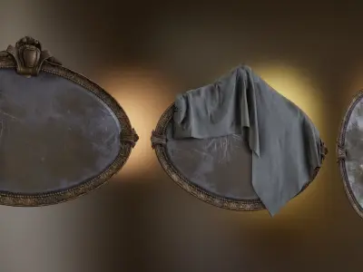 Old mirror Low-poly 3D model