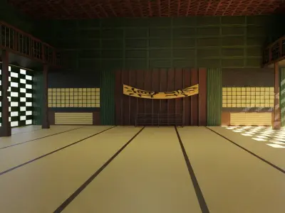 Dojo Fighting Hall Low-poly 3D model