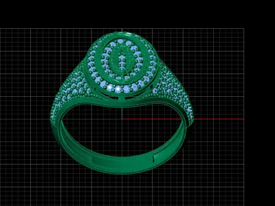Print Ready STL 3DM  Gents Rings Diamond Men Ring  3D print model 218