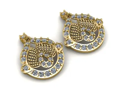 Luxury Diamond earrings For women 3d Printable Model 3D print model