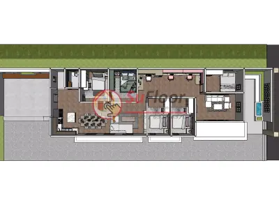 House 7x23m code 666 - Sketchup 3D model 3D model 3D model