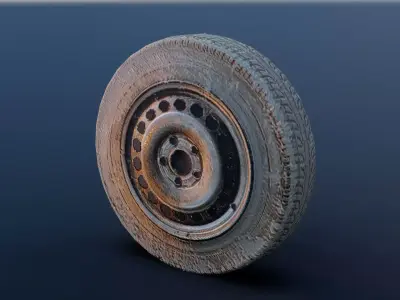 Realistic Car Tires 3D Model Low-poly 3D model