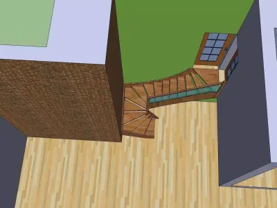 treppe spiral staircase in house Free low-poly 3D model