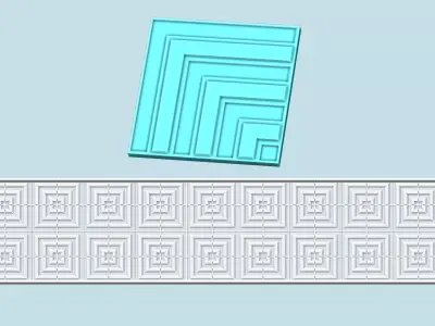 Wall Panel A10 Squares - Interior Design Decoration 3D print model