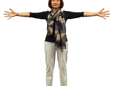 Elegant Scarf Lady model pack Low-poly 3D model