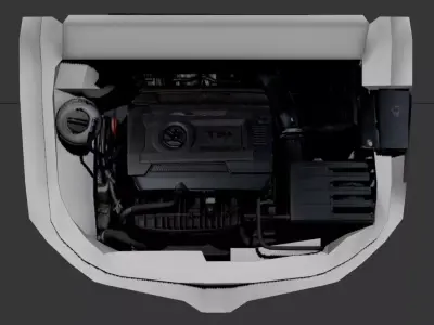 Skoda Octavia Engine Low-poly 3D model