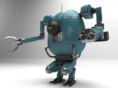 PBR Detailed Robot Low-poly 3D model