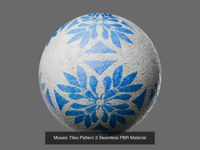 Mosaic Tile Patterns Seamless PBR Materials Texture