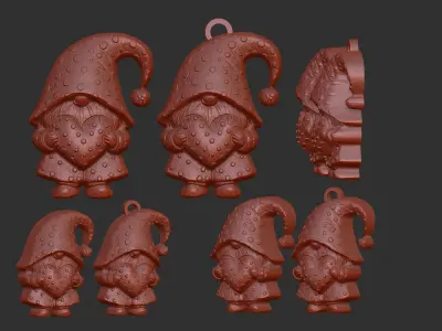 valentines  gnome with heart  3D print model