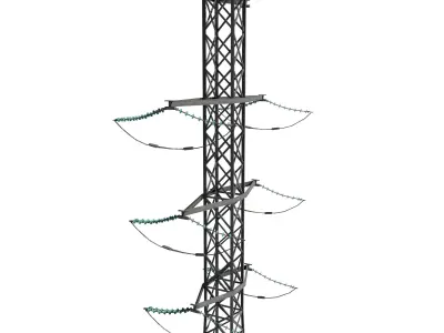 Electricity Pole 13 Low-poly 3D model