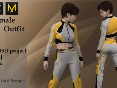Female sport outfit   Model 2 3D model
