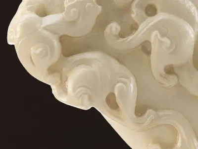 Chi Dragon ancient jade carving 3D print model