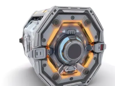 Futuristic SciFi Engine Reactor model pack Low-poly 3D model