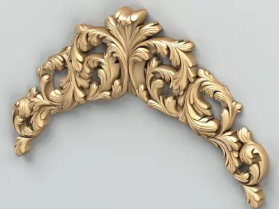 Carved decor horizontal 019 3D model