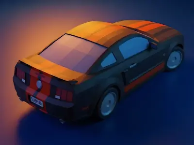 Lowpoly Ford Mustang Shelby Low-poly 3D model