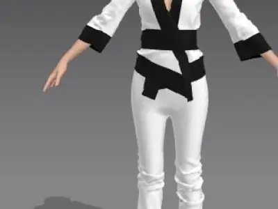 BLOUSE  AND PANT CARD BLACK AND WHITE 3D model