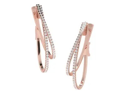 Light Weight Rose Gold Diamond Earring  -ER-2200 3D print model