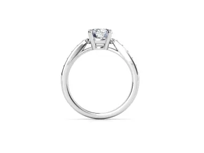 ZDR092 diamond engagement ring with pave set diamonds 3D print model
