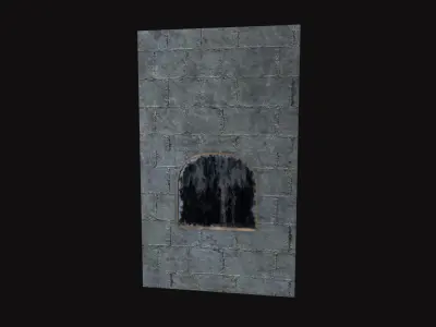 Medieval Stone Window Wall V02 Low-poly 3D model