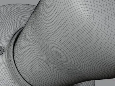 High Poly Detailed Curly Door Handle 3D model