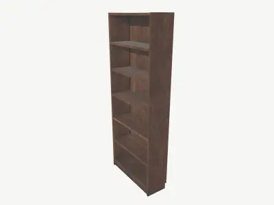 Wooden Bookshelf Low Poly PBR Game Ready Asset  Low-poly 3D model