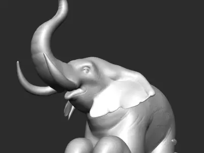 Adorable Elephant Sculpture - 3D Model for Decor 3D print model