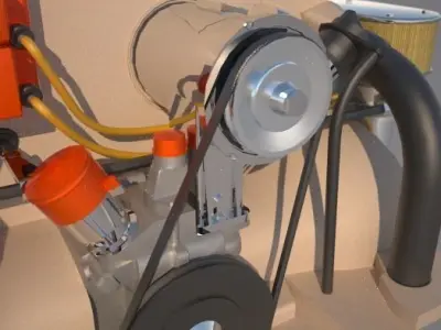 Volkswagen T 1 engine  3D model