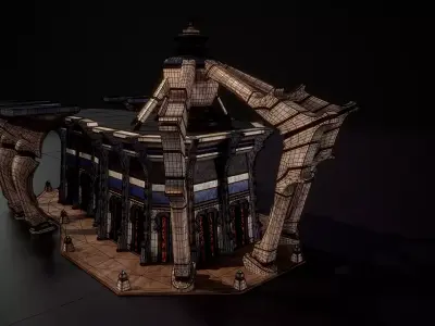 Building 4b Low-poly 3D model