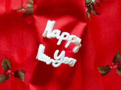 Happy New Year Napkin Ring 3D print model