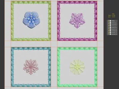 Ceiling moldings - middle and cornice 3D model