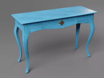 Blue Console Table 3D model