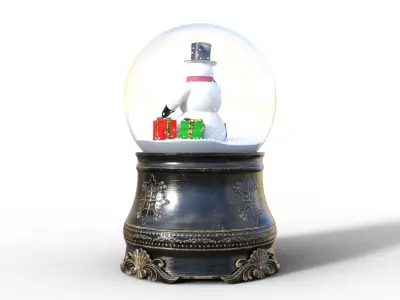 Snow Globe For Christmas Low-poly 3D model