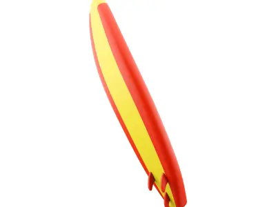 3d yellow and red surfboard 3D model