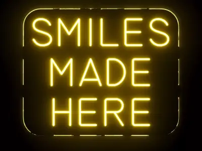 Smiles Made Here Neon Sign 3D model