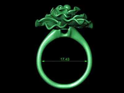 Women Ring 67 fancy flower gold ring for women 3D print model