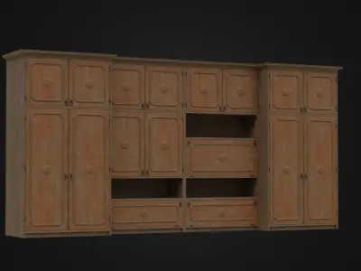 Old Soviet era Cabinet Low-poly 3D model